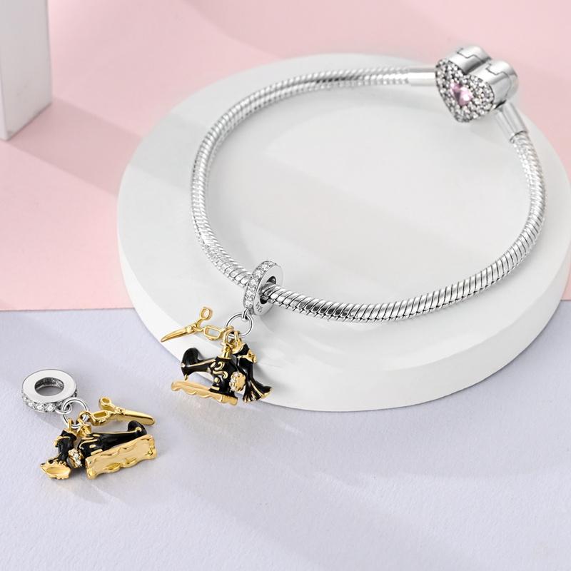Exquisite 925 Silver Sewing Machine , Suitable For Making Al Charm Bracelets Women'S Bread Jewelry