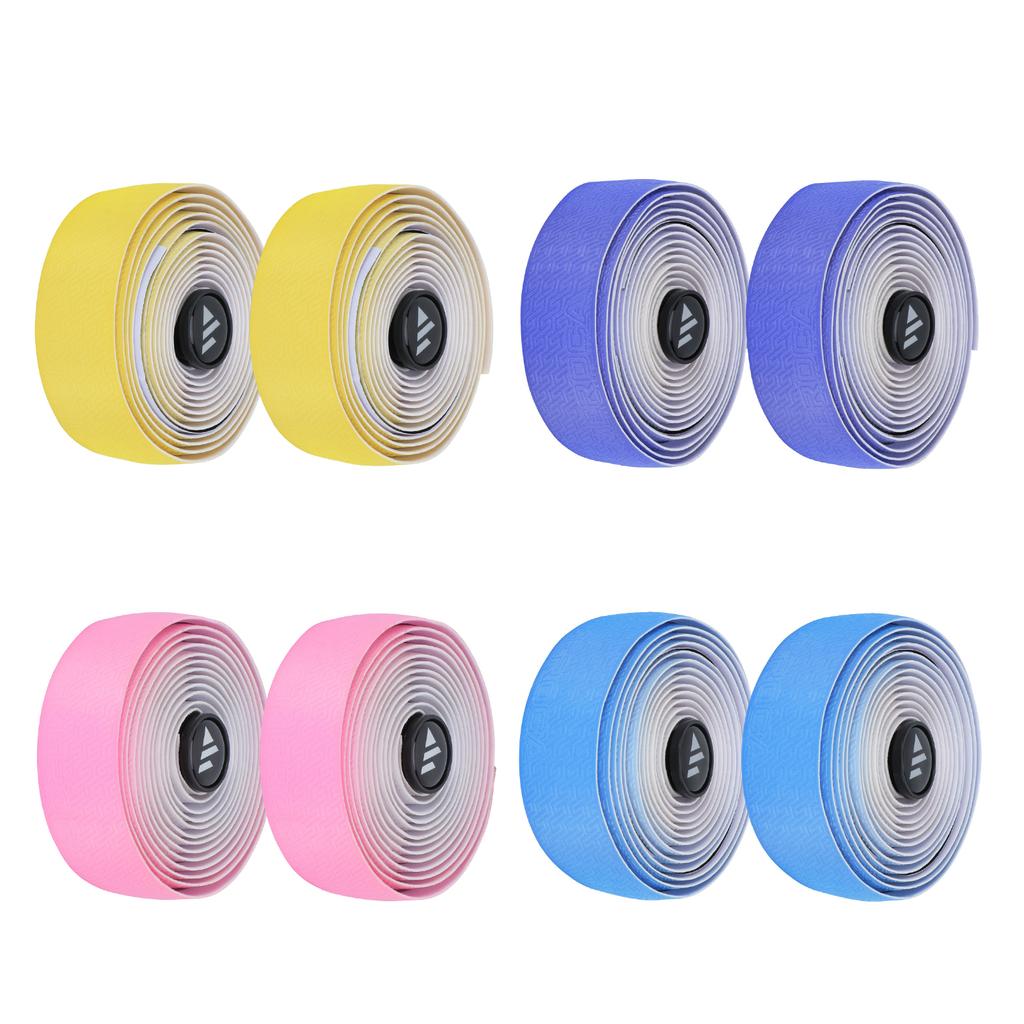 Road Bike Z-pattern Dual-color Gradient Handlebar Tape with Plugs Shock-absorbing Comfortable for Ri