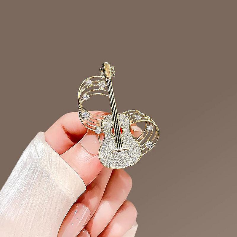 Fashion Music Note Brooches For Women Girls Musical Note Lapel Pin Luxury Versatile Shiny Corsage Clothing Accessories Gifts