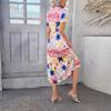 Women's Fashion Casual Bohemian Vacation High Waist Geometric Color Block Patchwork Printed Dresses