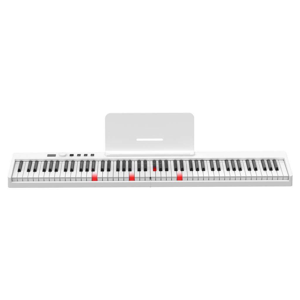 Rechargeable 88-Key Foldable Portable Bluetooth MIDI Keyboard for Beginners and Adults