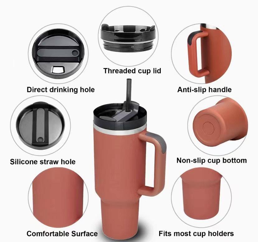 Kuangjie 40oz Ice Buster Becher, Großer 304 Edelstahl Isolierter Griffbecher