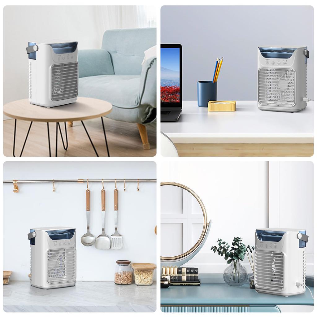 Desktop Cooler with 4 and 2025 Ultrasonic and 4 Functions In This Popular Desktop Fan Features a 700ml Large Capacity Ice 3 Speed USB and Lightweight