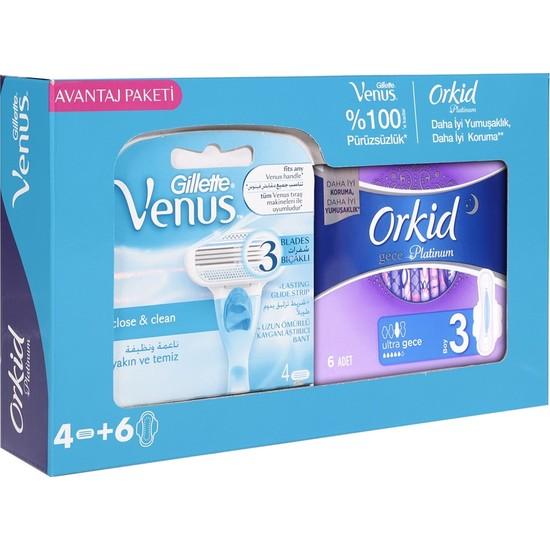 

Набор сменных бритв Gillette Venus из 4 шт. + Orkid Platinum