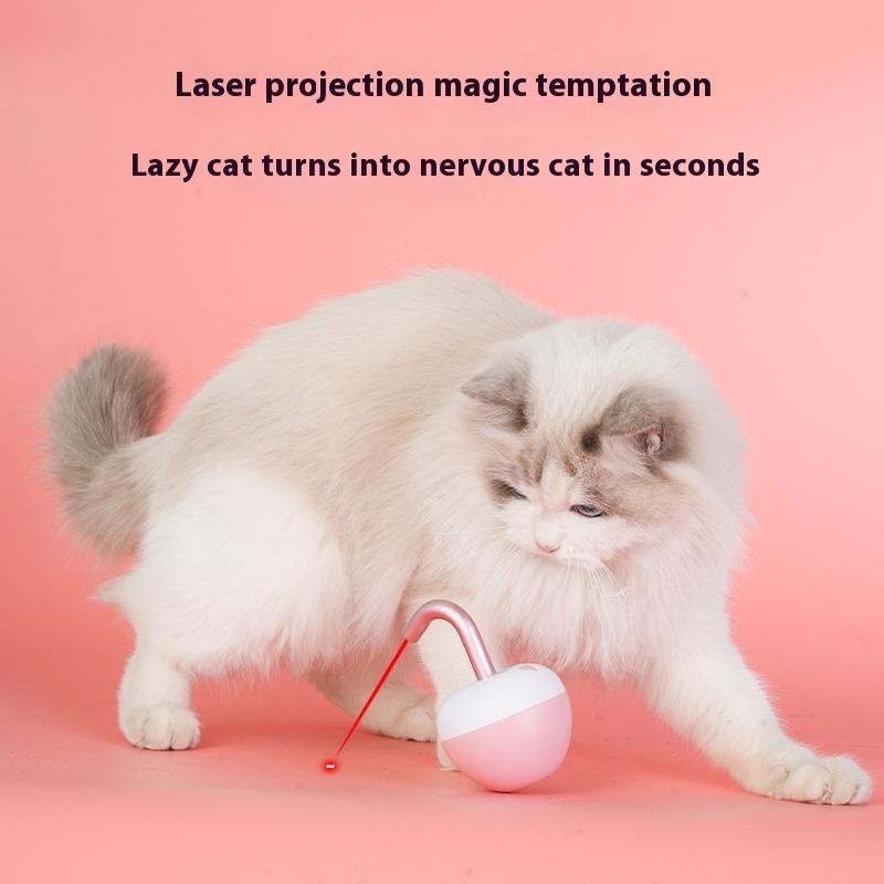 Elektrikli Eğlenceli Akıllı Lazer Kedi Kızdırma Cihazı Kedi İnteraktif Tumbler Yavru Kedi Otomatik Oyuncak Akıllı Oyun Aktif Dönen Oyuncak