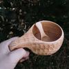 Outdoor Massivholzbecher Camping Tragbares Lanyard Finnland Tasse Handgefertigt Große Kapazität Milch Kaffeetassen