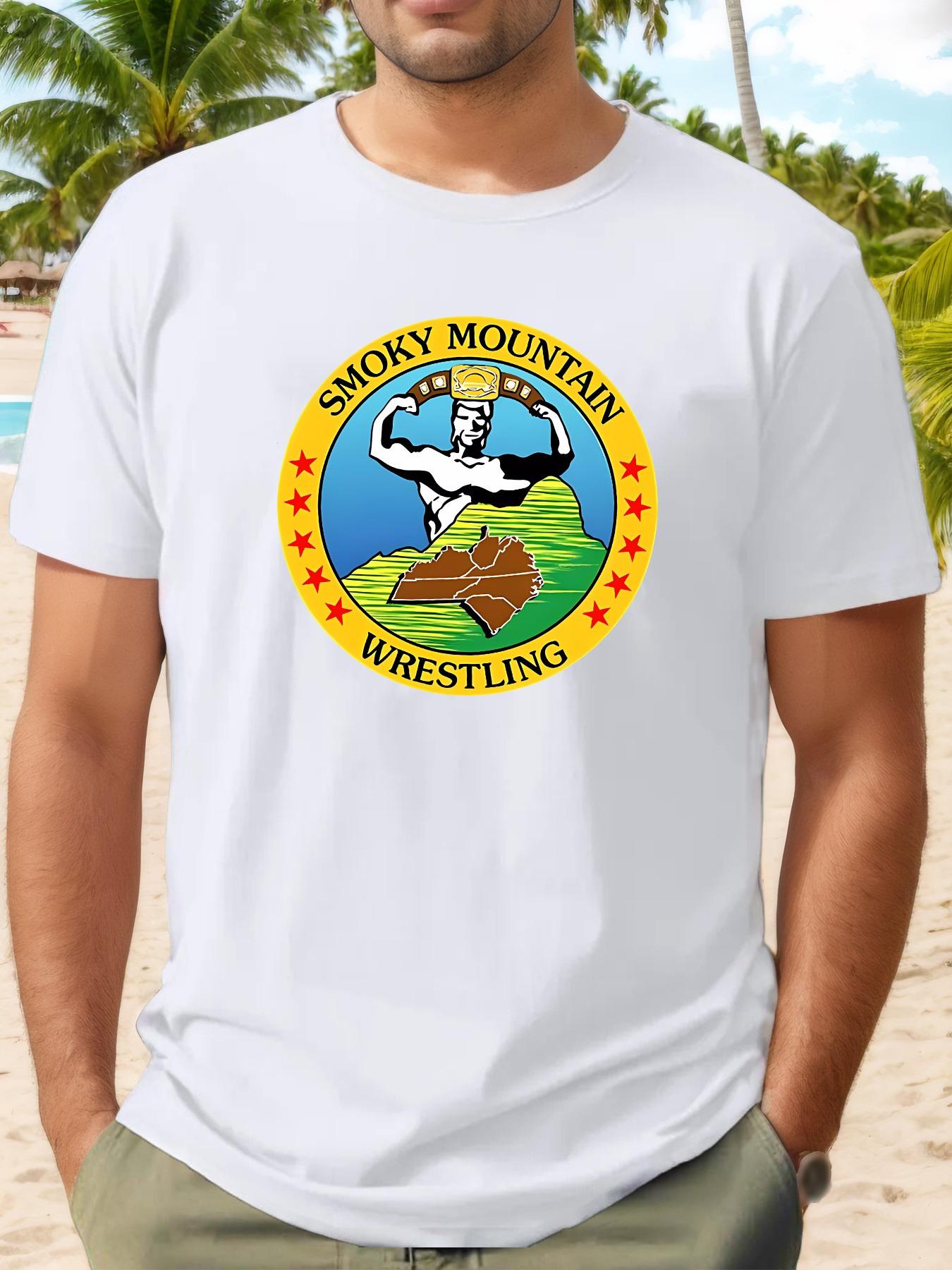 

Smoky Mountain Wrestling Icon Graphic T-shirt - Casual Summer Short Sleeve Crewneck XXXL