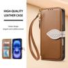 Blatt Umhängetasche Kartenfach Geldbörse Klapp Leder Handyhülle Für iPhone 17 Pro Max 16 Plus 15 14 13 12 Langes Lanyard Tasche Buchhülle