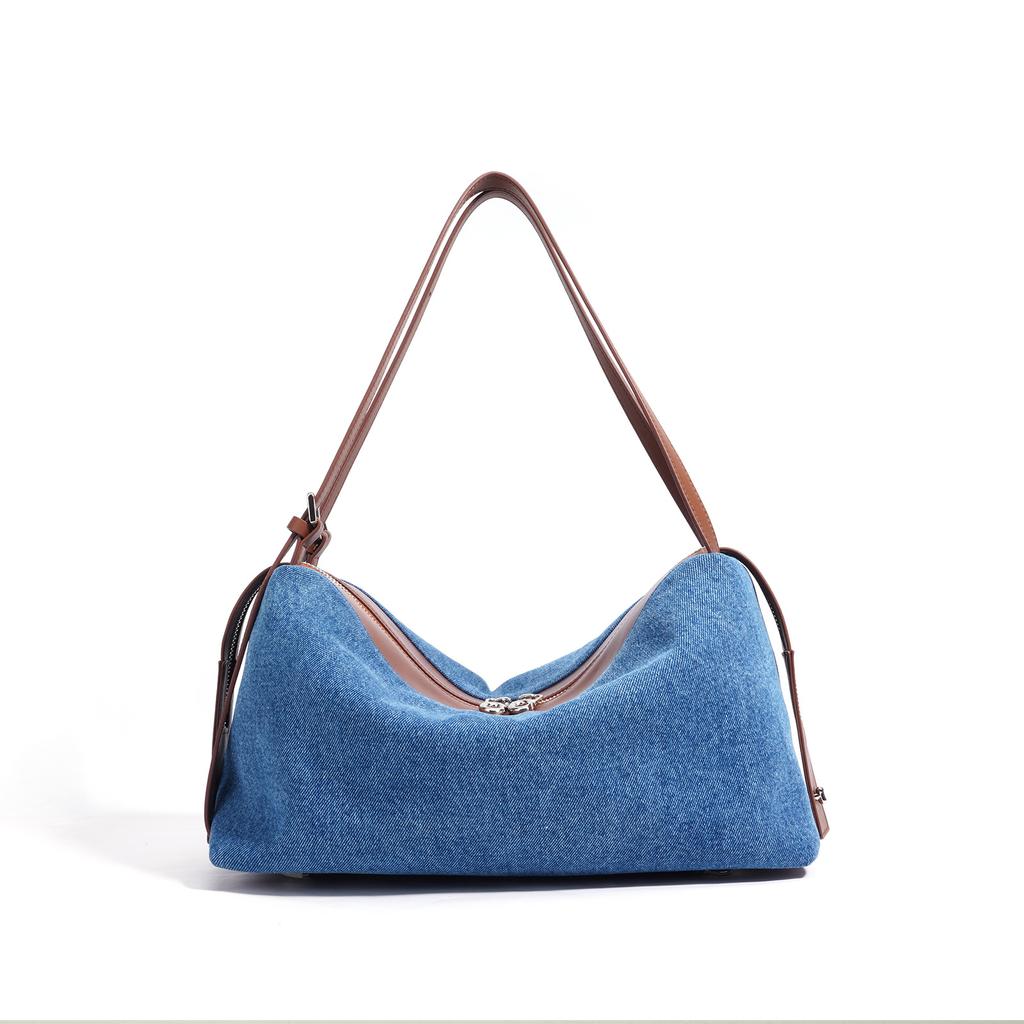 New Denim Series Shoulder Bag Niche Design High-end Handbag Leather Armpits