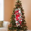 Christmas Stairway Swag with Lights Christmas Gift with Bows Christmas Garland for Home Stairs Outdoor Front Door Living Room