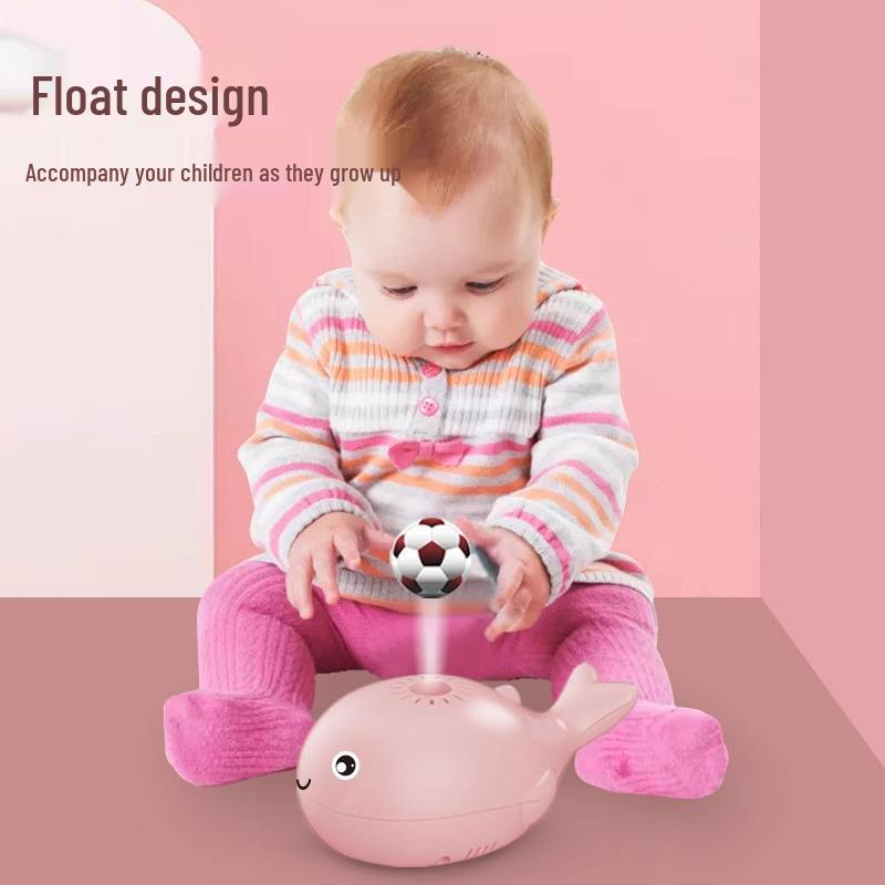Mini Brinquedo de Baleia Bebê do Oceano: Ventilador Elétrico e Bola Flutuante para Aprendizado Infantil
