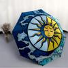 1pc Sun Moon Symbol Folding Umbrella , 8 Ribs Casual Durable Lightweight Portable Travelling Umbrella For Men & Women yy250728117