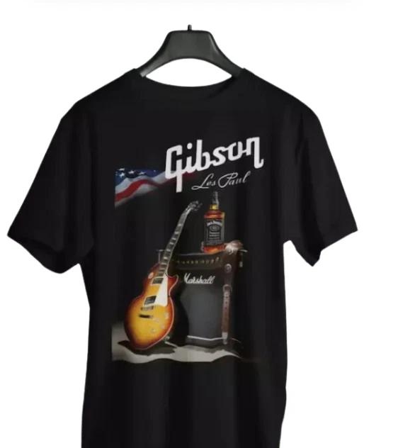 Men s and Women s T-shirts Gibson Les Paul guitar t shirt, ONE SIDE SHIRT, hot new unisex shirt XXXL