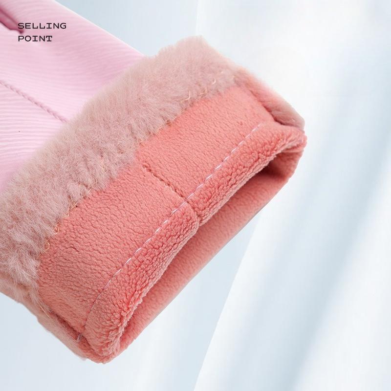 Warm Gloves Women's Autumn and Winter Fleece Thickened Touch Screen Windproof and Water-proof Fashionable Skiing Driving and Riding Gloves