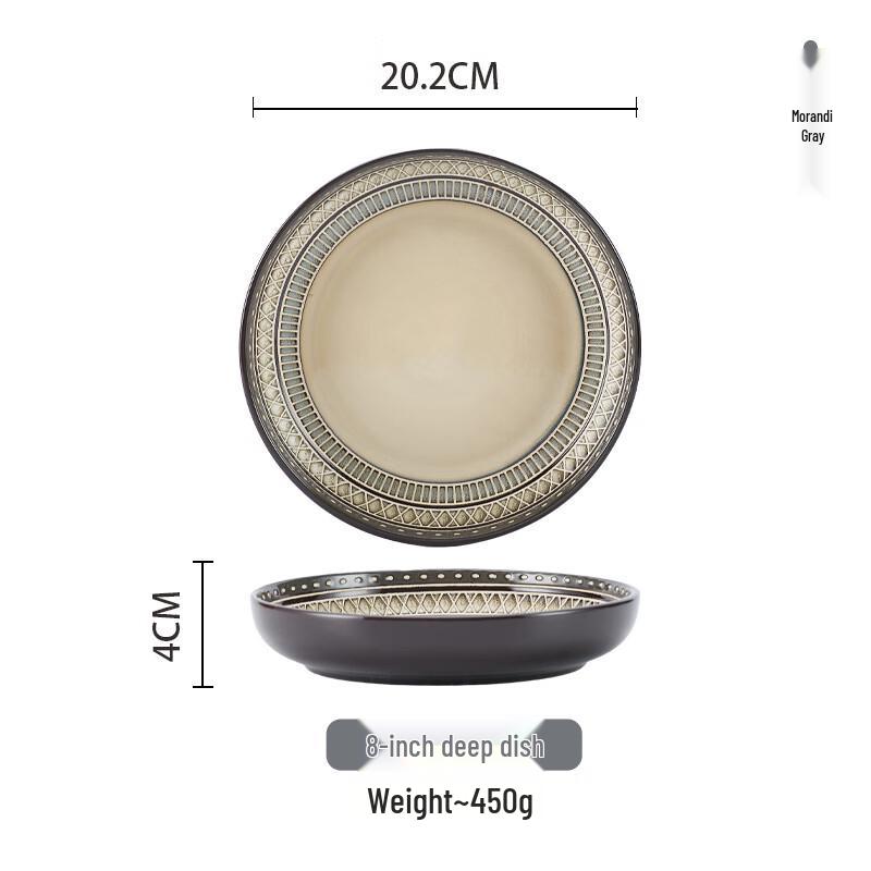 European Retro Embossed Ceramic Dinnerware