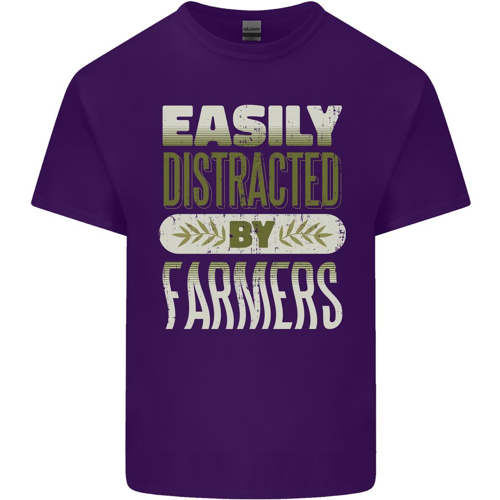 Easily Distracted Farmers Farming Unisexs Light Cotton TShirt