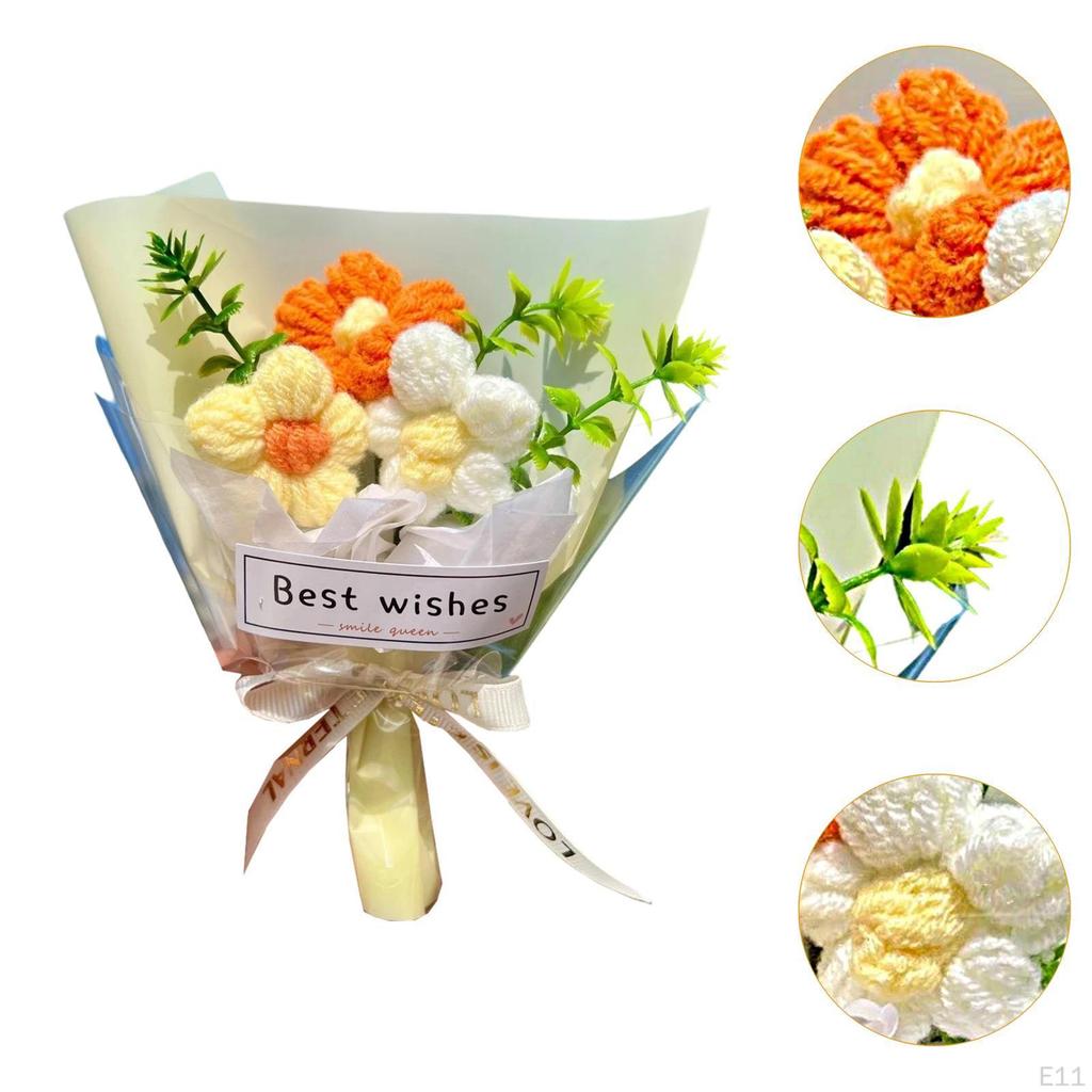 Häkelblumen Deko Strickblumenstrauß Muttertagsgeschenk von Tochter Sohn