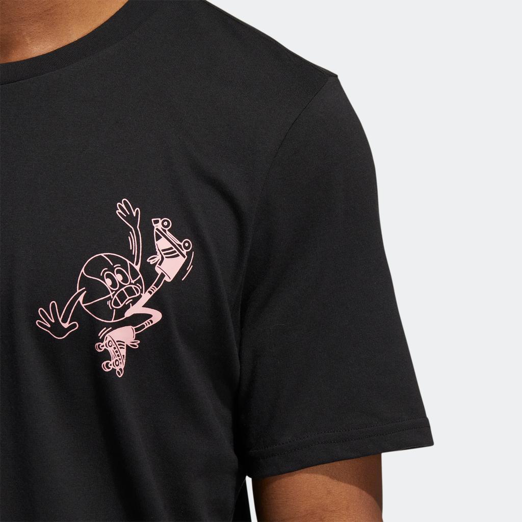 Adidas Cartoon Frog Basketball Sports Short Sleeve T-Shirt Men Tops Black HK6723