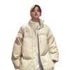 Women's Winter Plus Size Thickened Padded Mid-length Stand-up Collar Zip Section Down Jacket Solid Colour Warm Casual Jacket Tops