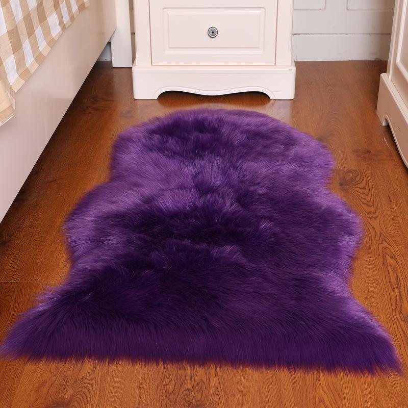 Nordic Style Long Pile Faux Wool Rug for Living Room or Bedroom