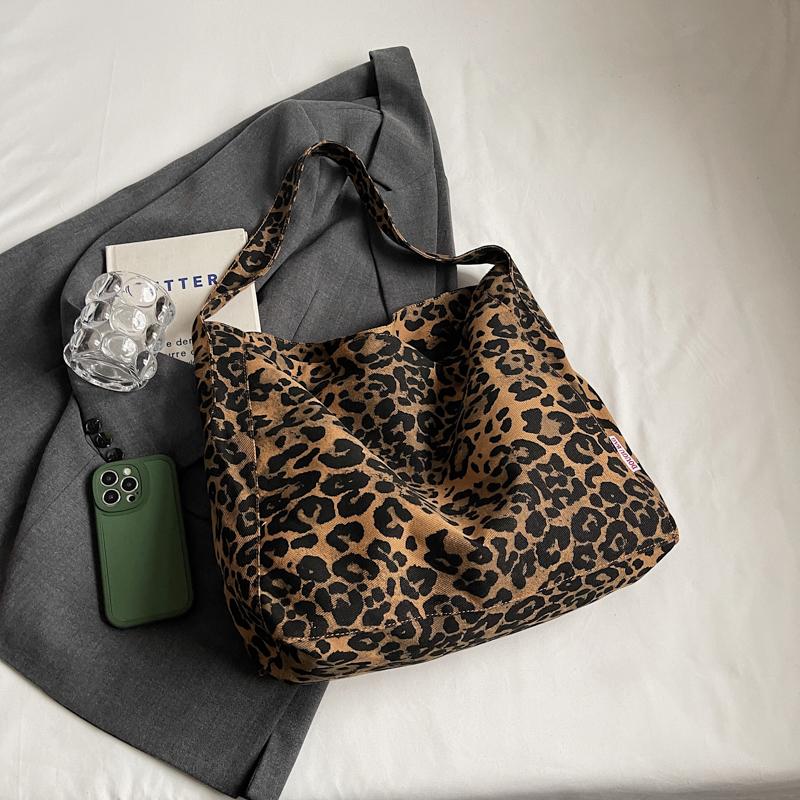 Large Capacity Leopard Print Bag Shopping Bag Women's Shoulder Bag Tote Bag