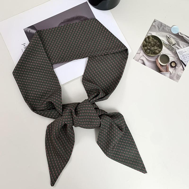 

Женский шелковый шарф длинная полоса высококачественный весенне-летний многоцелевой шелковый шарф оберточная лента для сумки универсальный шарф платок на голову клетчатый пояс