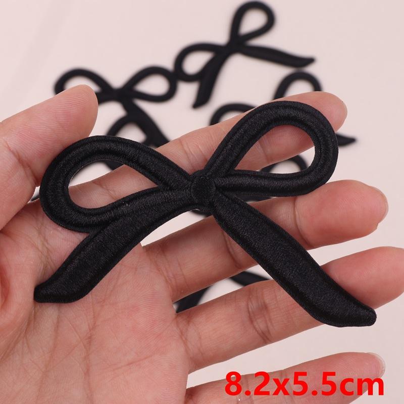 10PCS Pink Bow Embroidery Patches Iron On Patches For Clothing Cartoon Cute Pink Patches On Clothes Kids Stickers DIY Applique