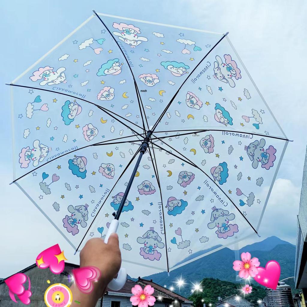Kuromi Anime Soft Girl Transparent Folding Umbrella - Thickened and Portable