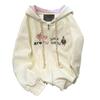 Women's Japanese Style Dot Embroidery Hooded Cardigan - Autumn Fashion Top