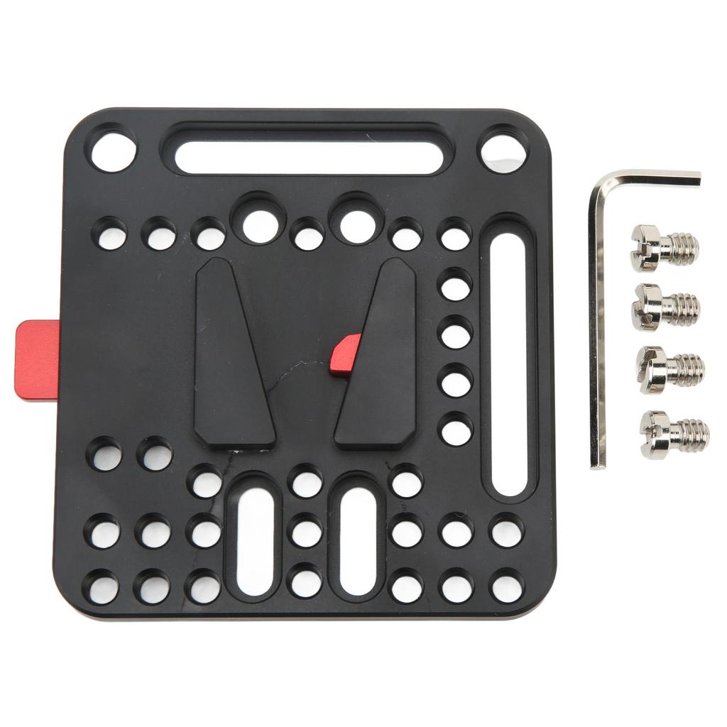 V Mount Lock Battery Plate Aluminum Alloy V Lock Battery Quick Release Plate for Photograph Camera Power Supply