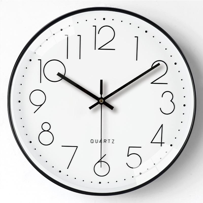 

12-inch 30cm simple living room wall clock three-dimensional digital scale mute clock