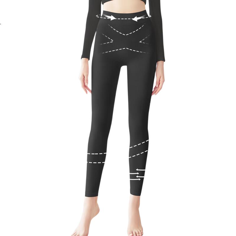 GRACEWELL 25th Anniversary New High-Waist Tummy Control Thermal Pants for Women, Autumn and Winter Slim Fit Leggings, Black, Size L
