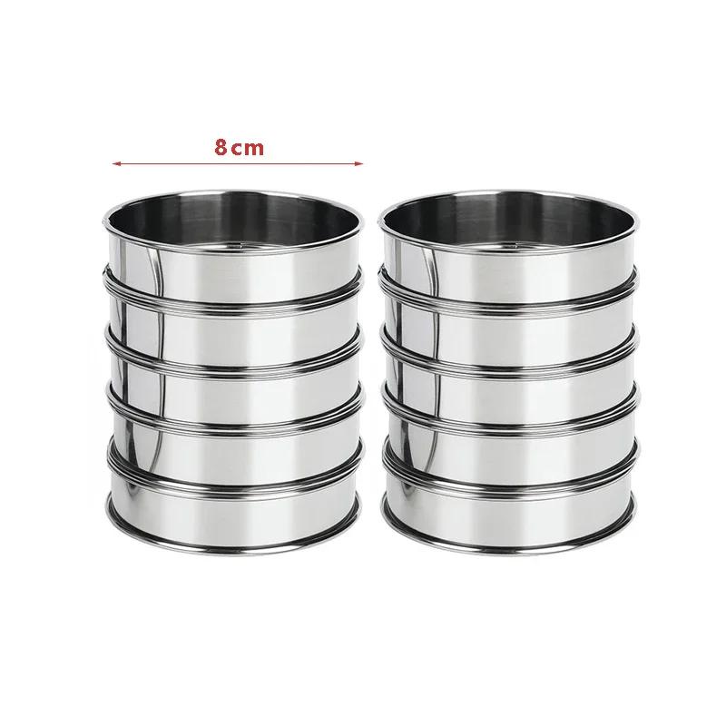 Double Rolled Stainless Steel English Muffin Rings Food Safe Metal Cooking Rings for Fried Eggs Dessert Tarts Baking Bakeware