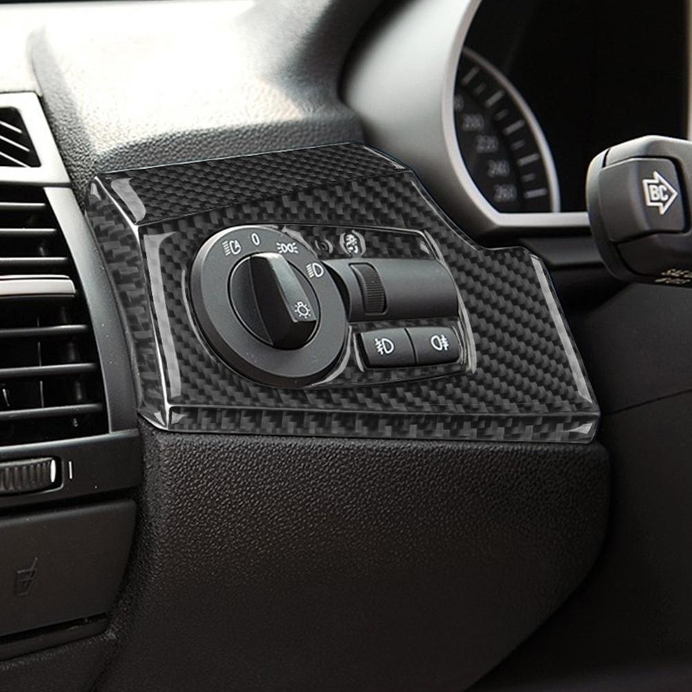 För BMW Z4 2003-2008 Kolfiber Interiör Strålkastaromkopplare Knappskydd Trim