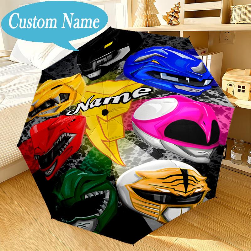 Custom Name Umbrella Power-Rangers Heroes Umbrella 8-Frame for Travel, Camping, Casual Lightweight Portable, Essential for Family Gifts