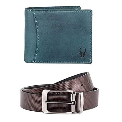 Hunter Leder Geldbörse und Gürtel Kombi Geschenkset I Geschenkkorb für Männer