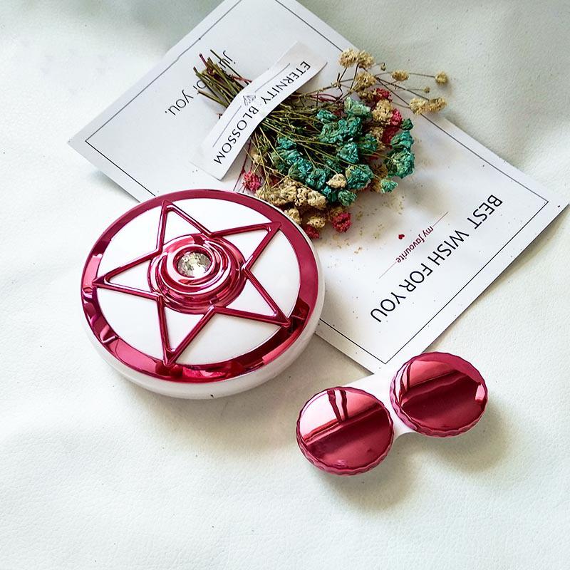 Marble Pattern Contact Lens Box Round High-end Color Contact Lens Care Water Box Color Contact Len Double Box Storage Mirror Box