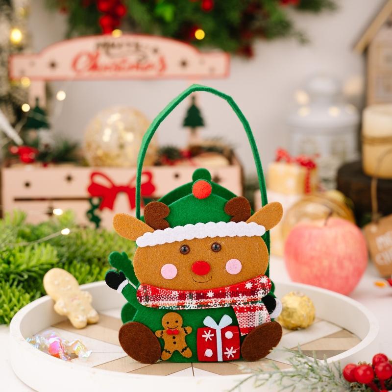 1piece Christmas Decoration Cartoon Handbag Santa Claus Gift Bag Apple Bag Candy Bag Gift Bag