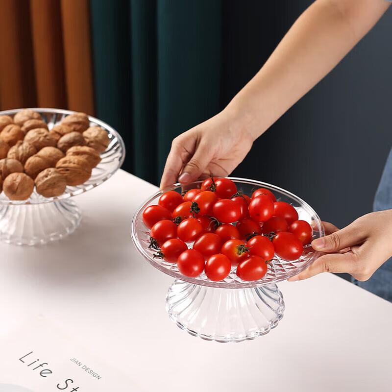 Huihuang Round Glass Fruit Plate with Base