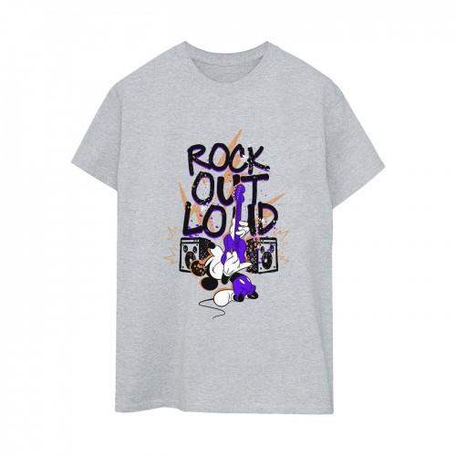 Disney Womens/Ladies Mickey Mouse Rock Out Loud Cotton Boyfriend T-Shirt