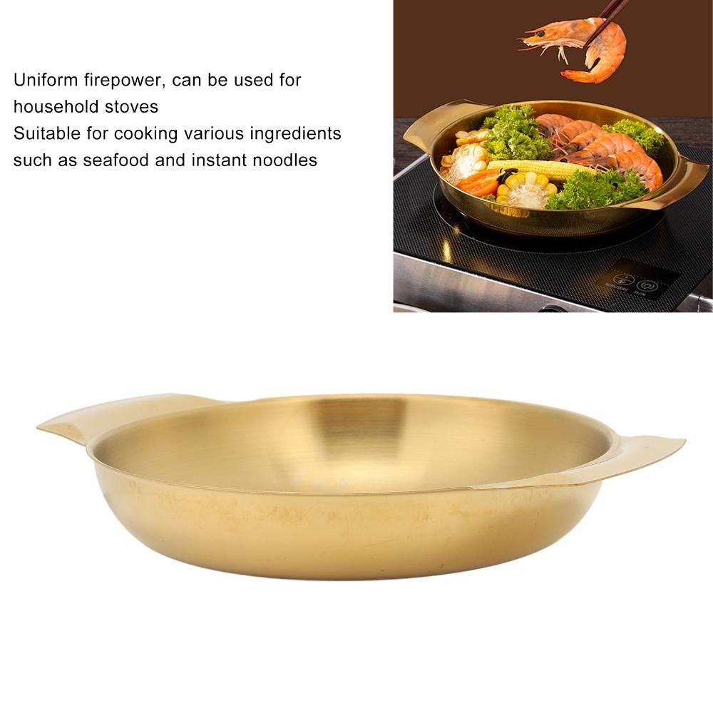 

Stainless Steel Frying Pan Heat Resistance Flat Bottom Skillet Instant Noodle Bowl Home Kitchen S