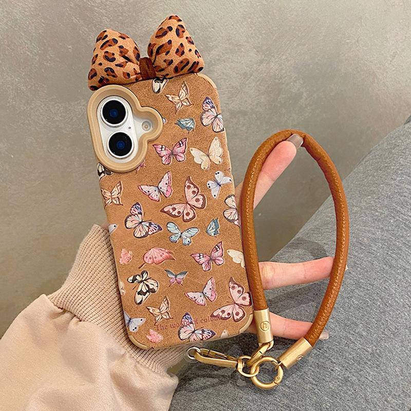Herbst und Winter Leder Vollbild Schmetterling für Apple 16 Promax Handyhülle für IPhone 15 Schutzhülle 14/13
