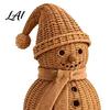 Cute Snowman Shelf Decor Christmas Ornament for Tabletop Decor Retro Resin Figurine Decorative Figurines Fireplaces with Knitted Texture Winter