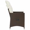 Garden Chair with Cushions 2 Pcs Adjustable Brown Poly Rattan
