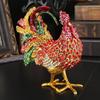 Painted Alloy Rooster Jewelry Box, New Full Diamond Big Rooster Jewelry Box, Gift Club Office Home Ornament