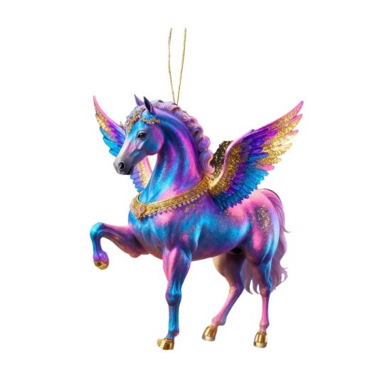 Horse Pendant 2D Acrylic Realistic Horse Decoration Christmas Ornament with Hanging Loop Equestrian Lovers Holiday Decor