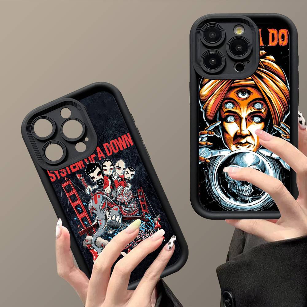 Metal Band System Of A Down For IPhone 17 Pro Max 16 15 14 13 12 11 Plus Black Soft Phone Cover