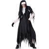 Halloween Zombie Nun Costume, Vampire Horror Bloody Grim Reaper Cross Serrated Nun Skirt