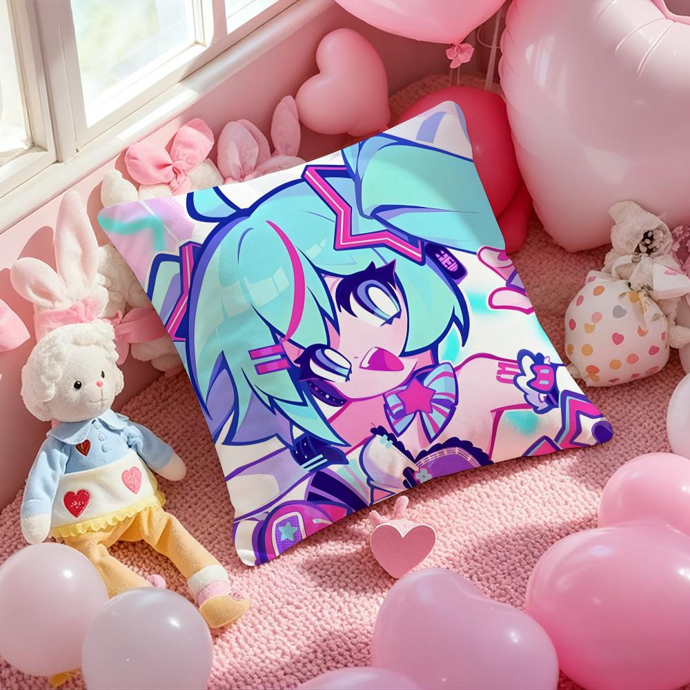 Anime Muse Dash Girl Cushion Cover Pattern Printed Pillowcase for Living Room Sofa Cushion Cover & Bedroom Decor