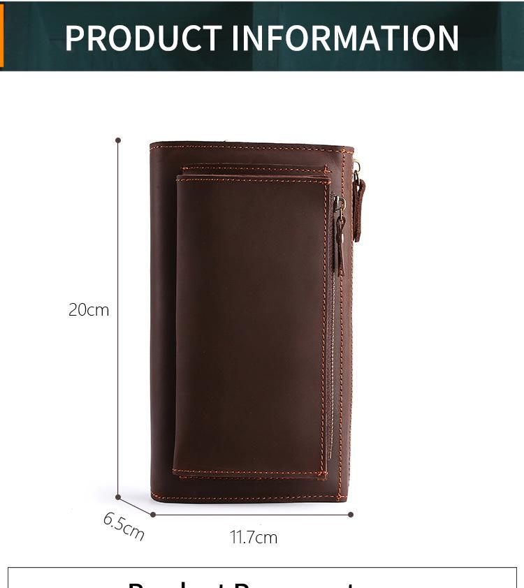 Men's Genuine Crazy Horse Leather Vintage Clutch & Phone Bag